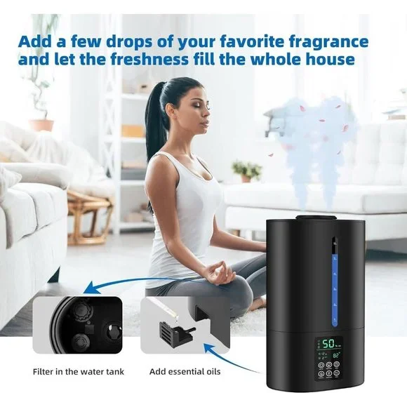 6L Humidifiers for Bedroom Large Room Home, Cool and Warm for Baby - Picture 8 of 9
